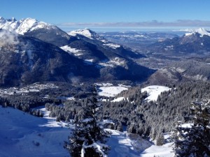 The Les Carroz area in snow